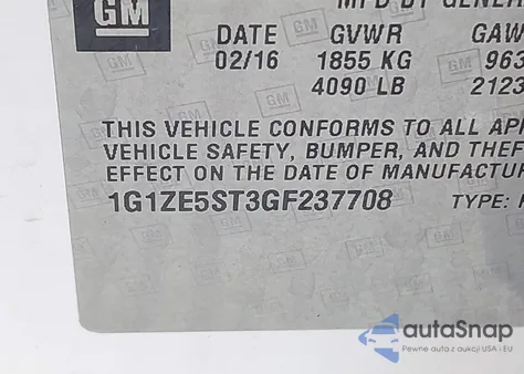 2016 Chevrolet Malibu 1Lt z USA, uszkodzony, nr VIN 1G1ZE5ST3GF237708